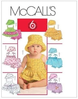 McCalls Infant Top Panties Hat Sewing Pattern Uncut Size S-XL - Image 1 of 2