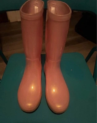 Little Girls Pink Glitter Rain Boots Size 1. Brand Unknown - Image 1 of 4