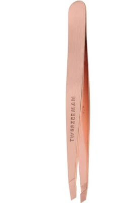 TWEEZERMAN Rose Gold Slant Tweezer Hand Filed Tips Stainless Steel - Image 1 of 4