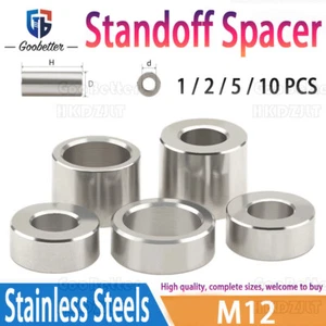 Spacers Thicken Stainless Steel Standoff Spacer M12 Stand Off Collar Round Bush - Picture 1 of 8