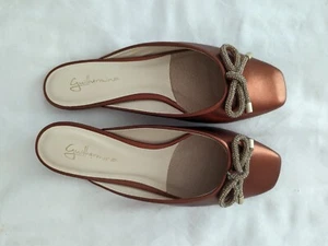 Anthropologie Guilhermina Ballerinas flache Pantoletten eckige Zehenpartie kupferfarben Gr. 9M neu ohne Karton - Bild 1 von 11