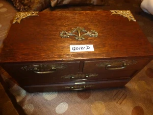 Vintage Antique 4 Drawer Jewelry Box Chest  120121 D - Picture 1 of 12