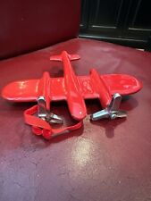 Red Metal Plane - Christmas Ornament 6.5” x 5.25”