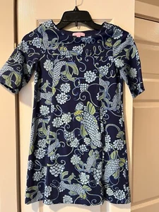 Girls Lilly Pulitzer L Blue And Green Koi Fish Dress - Picture 1 of 2