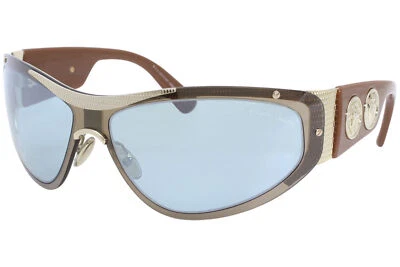 Roberto Cavalli RC1135 32X Sunglasses Men's Shiny Pale Gold-Brown/Blue Lens 64mm - Image 1 of 4