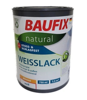 1,5l BAUFIX  natural Weißlack Weisslack glänzend Holzlack Metalllack Lack 2in1 - Bild 1 von 2