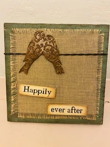 Rustikales Holzschild im Landhausstil - Happy Ever After beginnt hier Handarbeit - Bild 1 von 7