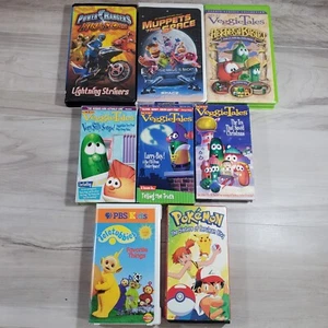 VHS Lot Pokemon Teletubies Veggie Tales Muppets Kids Movie Power Rangers - Picture 1 of 10