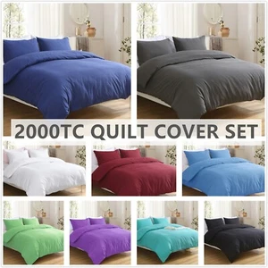 Hotel 2000TC Soft Quilt Doona Duvet Cover Set Single/Queen/King Size Bed AU 2025 - Picture 1 of 21