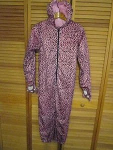 Familus Pink Leopard/Cat Full Body Jumpsuit sz 12-14 Years - Picture 1 of 15