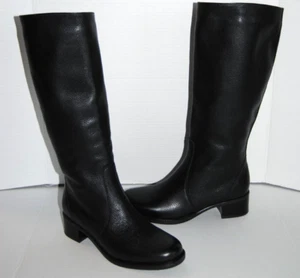 NWOT LA CANADIENNE Black Leather Riding Boots Women's 8 US - Picture 1 of 10