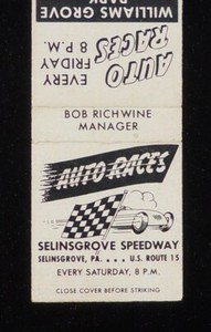 1950s Auto Races Selinsgrove Speedway Bob Richwine Williams Grove Selinsgrove PA