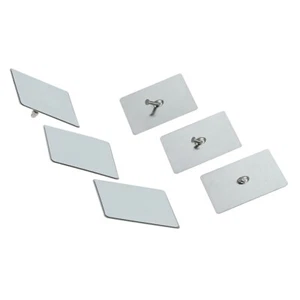 2pcs Photo Picture Wall Hooks Screws Nail Hook Hanger Silver Steel 7.5x7.5cm Pad - Picture 1 of 40
