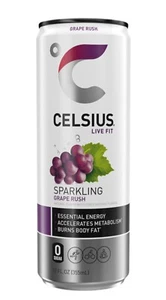 ⚫️New Celsius Live Fit Sparkling Grape Rush Fruit Essential Energy Drink (1 Can) - Picture 1 of 2