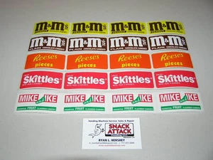 (20) VENDSTAR 3000 VENDING MACHINE RECTANGLE CANDY LABEL STICKERS - Free Ship! - Picture 1 of 2
