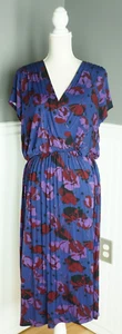 NEU ModCloth Damen Maxikleid Gr. XL lila Blumendruck V-Ausschnitt Flügelärmel Neu mit Etikett - Bild 1 von 4