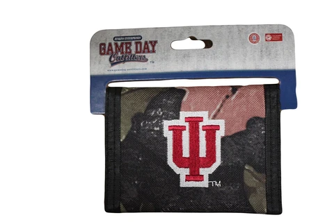Indiana Hoosiers Camo Wallet Camouflage Mens Bi-fold IU Logo Wallet Cover