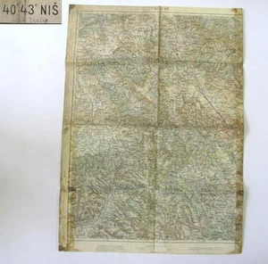 WWI 1914 ORIGINAL GERMAN MILITARY MAP OF NIS YUGOSLAVIA VERY RARE - Picture 1 of 11