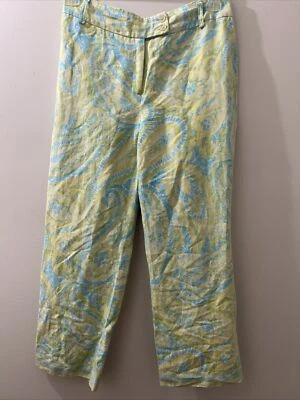 Pantalón Harolds Mujer 4 Paisley Seda Lino tiro medio Playa Costero Foto 1 de 4