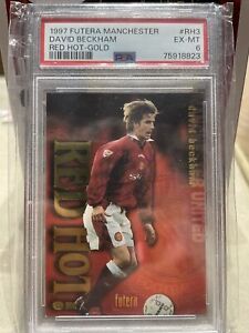 1997 Futera Manchester United Red Hot! Gold /7500 David Beckham PSA 6