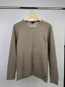 Hugo Boss Brown Waffle Long Sleeve Top / Lightweight Pullover size M - Picture 1 of 6