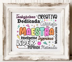 Maestra Wall Art Print, Maestra Appreciation Art Print, Wall Art Print #82 - Picture 1 of 2