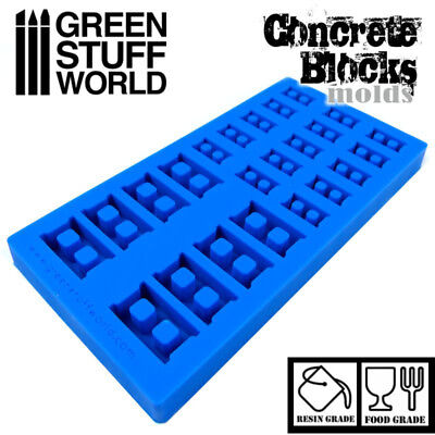 MOULE En Silicone BLOC DE BETON - Brique Modélisme Miniature Résine Bricks 40k • 12.50€