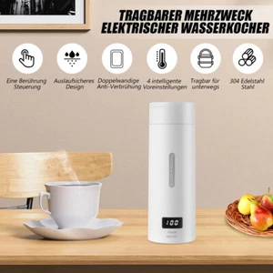 Tragbare Wasserkocher 500ml Thermobecher Heißwasser Tee Kaffee Heizung Reise - Bild 1 von 12