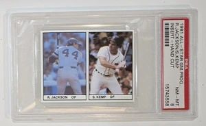 1981 All-Star Game Program Insert REGGIE JACKSON Steve KEMP PSA 8 Low Pop Rare  - Picture 1 of 3