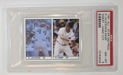 1981 All-Star Game Program Insert REGGIE JACKSON Steve KEMP PSA 8 Low Pop Rare  - Image 1 of 3
