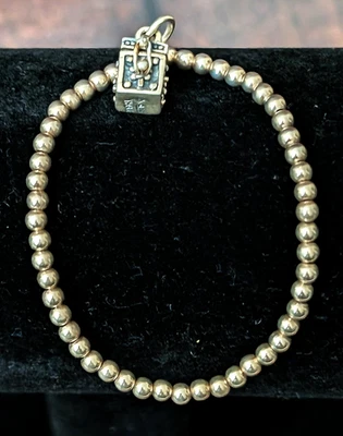 Pulsera elástica con cuentas de plata esterlina tailandesa Silpada con dije de caja de oración Foto 1 de 4