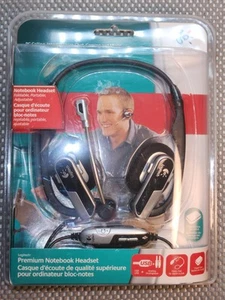 NIB Logitech Premium Notebook Headset Silver/Black Neckband w/ Travel Case - Picture 1 of 6