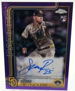 Sean Reynolds 2025 Topps Chrome Rookie AUTO Purple Parallel #123/250 Padres - Picture 1 of 3