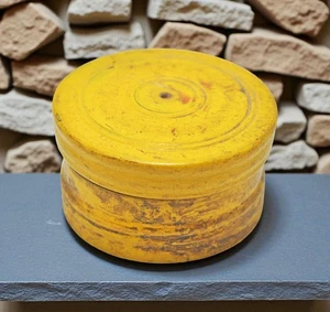 Antique Wooden Kum Kum Powder Tika Box Original Old Carved Lacquer Painted - Picture 1 of 6