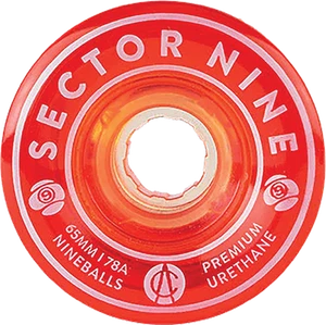 SECTOR 9 NINEBALLS 65mm 78a CLEAR RED WHEELS SET - Picture 1 of 1