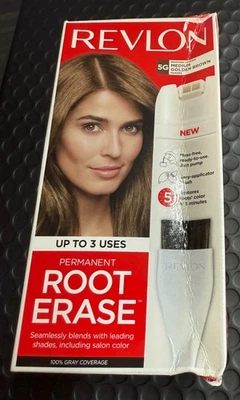 REVLON ROOT ERASE Permanent 5G Medium Golden Brown 100% Grey Covers Discontinued - Image 1 of 4