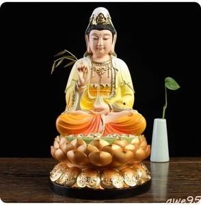 11.8" Buddhism Guan Yin Bodhisattva Buddha Protection FENG SHUI Statue - Picture 1 of 9