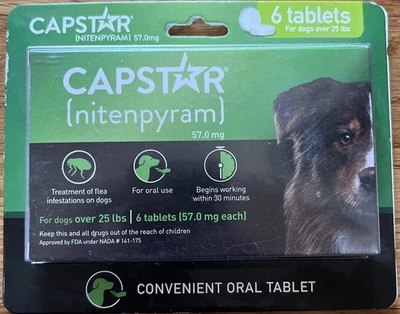 CAPSTAR or CAPACTION (nitenpyram) 6 Tablets - Dogs OVER 25lbs