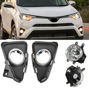 Bumper Fog Lights Fog For 2016-2018 Toyota RAV4 Clear Driving Lamps w/Wiring - Picture 1 of 17