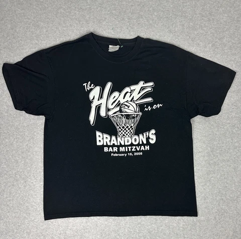Vintage Miami Heat 2008 OOAK Brandon’s Bar Mitzvah T Shirt Black Size L Cover