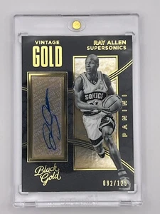 2015 2016 Panini Black Gold Vintage Gold Ray Allen #13 Autograph AUTO /125 - Picture 1 of 3