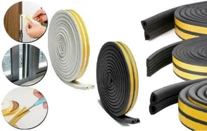 D/E/P/I Type Rubber Seal Door Window Draught Weather Strip Foam Sticky Tape 5M - Picture 1 of 14