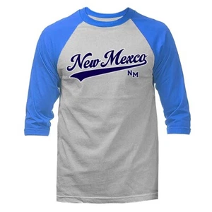 Stato del New Mexico Swoosh quasi nuovo grafica manica 3/4 raglan - Foto 1 di 10
