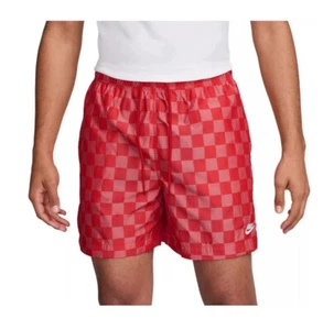 LARGE Nike Club Flow Checkers Men Red Athletic Shorts ACG Nylon Air Trail Tech - Picture 1 of 4