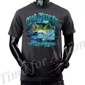 Camiseta gráfica Man Medicine Your Dose Bass deportes al aire libre pesca - Imagen 1 de 16