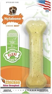 Juguete con sabor a pollo Nylabone FlexiChew hueso dental tamaño gigante perros medianos EE. UU. - Imagen 1 de 5