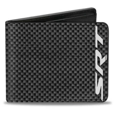 Dodge SRT Logo Premium Carbon Fiber Black Men's Bi-Fold Wallet Official Licensed - Image 1 of 3