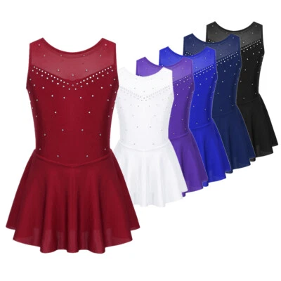 UK Kids Girls Ballet Tutus Dance Leotard Dress Figure Skating Dancewear Costume - Image 1 of 3