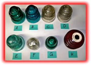 HEMINGRAY WHITALL TATUM BROOKFIELD NY PORCELAIN INSULATORS POLE MOUNT - Picture 1 of 3