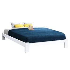 Artiss Bed Frame Queen Size Wooden Mattress Base Timber Platform White JADE - Picture 1 of 8